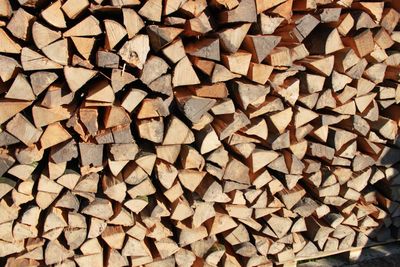 Detail shot of wooden logs