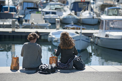 Woman sitting in park