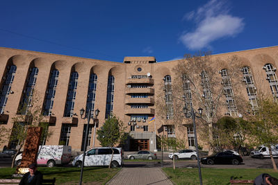 Low angle view of old soviet building 