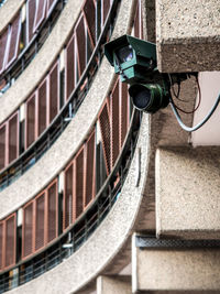 Close-up of security cameras in building