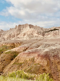 Scenic view of rocky mountains against sky
badlands south dakota