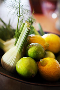 Lemons and fennel in bowl