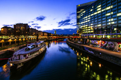 City lit up at dusk