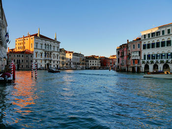 Canal passing through city buildings