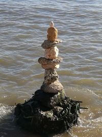 Stack of stones at beach