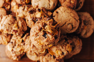 Close-up of cookies on table