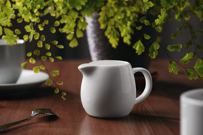 Coffee cup on table