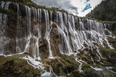 Scenic view of waterfall