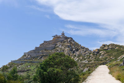 Low angle view of a lighthouse against sky in cies islanda