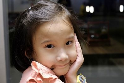 Close-up portrait of cute girl