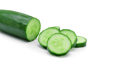 Zucchini against white background