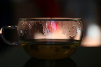 Close-up of drink in glass on table