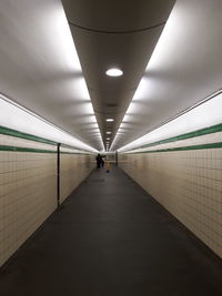 Illuminated subway station