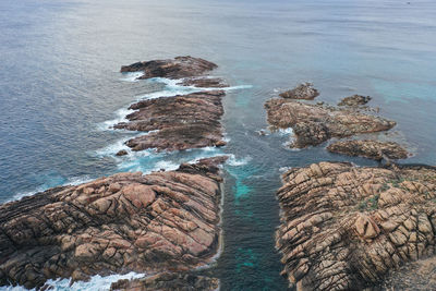 High angle view of beach