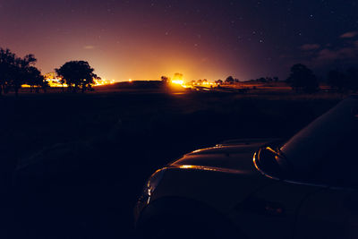 Scenic view of landscape at night