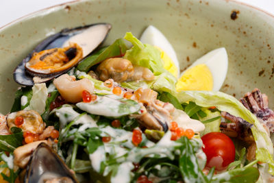 Close-up of fruit salad in plate