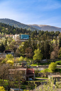 High angle view of townscape against sky