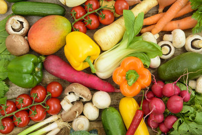 Arrangement of fresh vegetable fruits