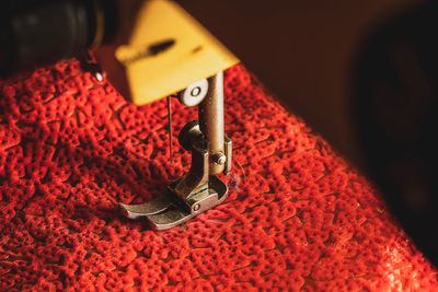 High angle view of key on table