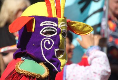 Close-up of people wearing costume during carnival