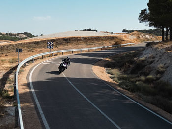 Aerial view of a motorbike