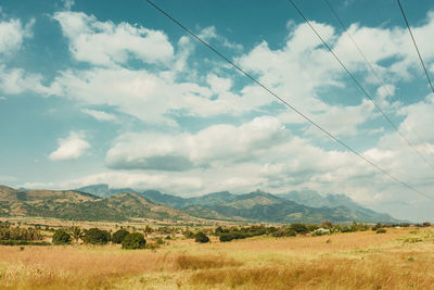 Scenic view of field against sky