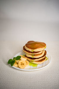 Close-up of breakfast on table