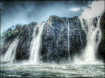 Scenic view of waterfall