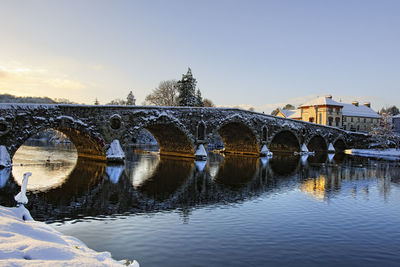 Bridge over river against clear sky