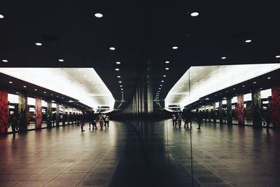 Illuminated subway station
