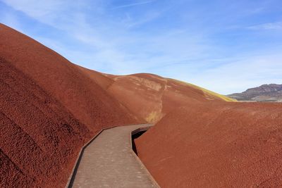 Scenic view of arid landscape against sky