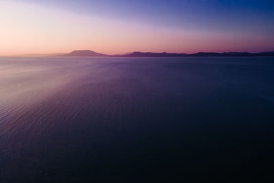 Aerial shot of body of water and horizon