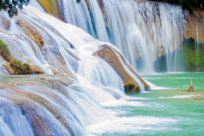 Scenic view of waterfall