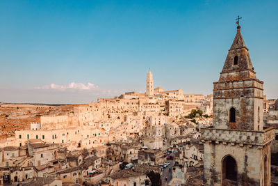 Panoramic view of the sassi di matera from the belvedere di san pietro barisano