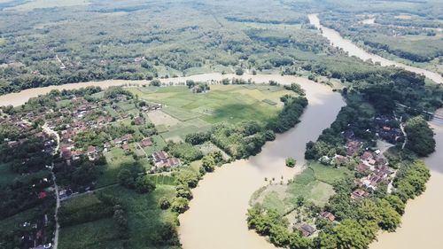 High angle view of landscape