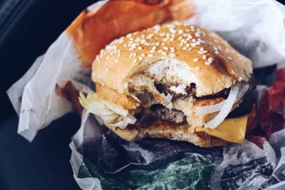 Close-up of burger