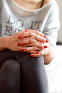 Close-up of woman hand with tattoo