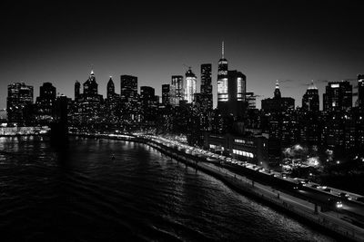 City lit up at night