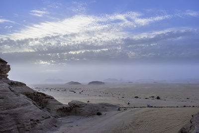 Scenic view of desert against sky