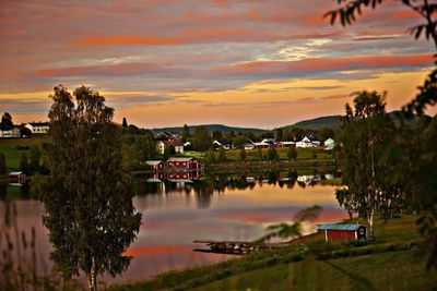 Scenic view of landscape at sunset