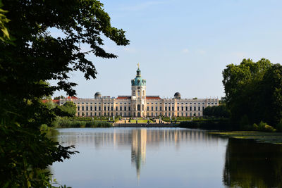 Reflection of building in lake