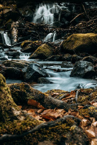 Stream flowing through rocks