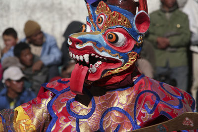 Close-up of statue on rock