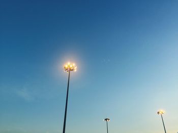 Low angle view of lamp post against clear sky