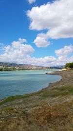 Scenic view of beach against sky