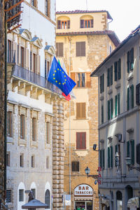Low angle view of buildings in city