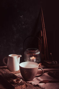 Close-up of coffee on table