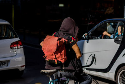 Woman in car