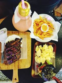 Close-up of food on table