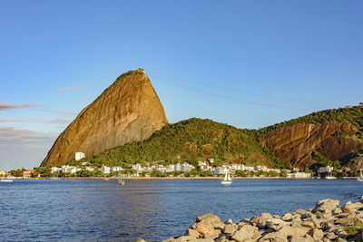 Scenic view of mountain against clear sky